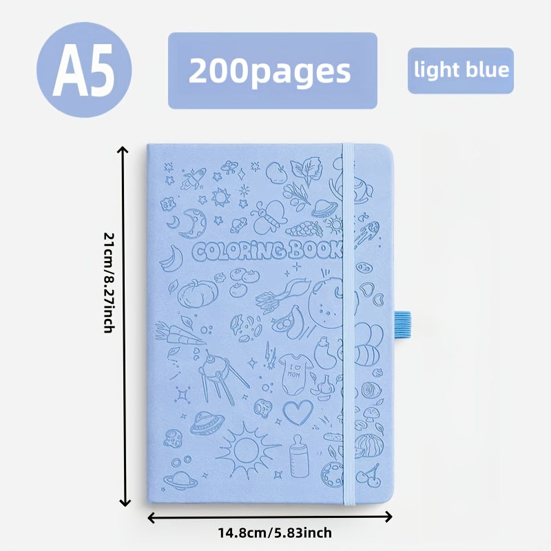 6-Pack Random Colors Cartoon-Themed Hardcover Notebooks with Elastic Closure