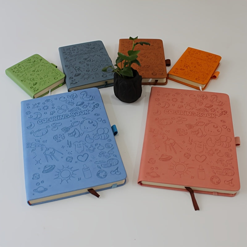 6-Pack Random Colors Cartoon-Themed Hardcover Notebooks with Elastic Closure