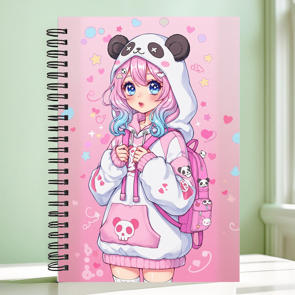 Girl Spiral Notebook - 5.7x8.3in, High-Quality College Ruled Paper