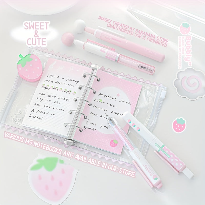 4pcs, Cute Short Cs-Nib Rotating Ball Stress-Relief Ballpoint Pen Set