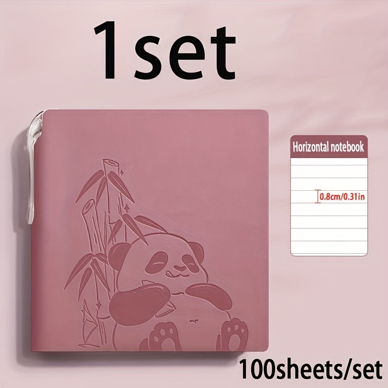 1set Cute Panda Notebook 1set Super Cute Panda Square Small Notebook