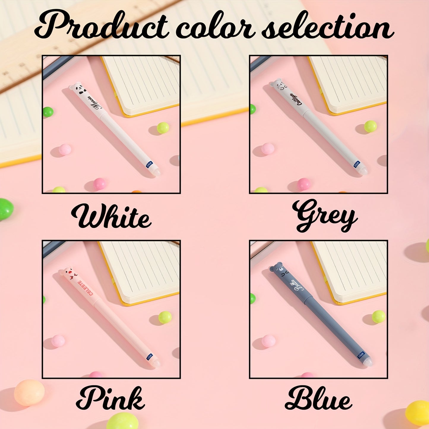 20pcs Custom Personalized Name Erasable Gel Pens, Cute Stationery
