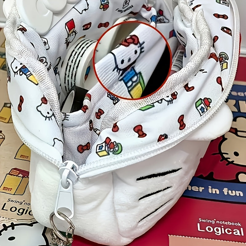 1pc Sanrio Hollow Kitty Compact Portable Pencil Case Stationery Organizer Pen Holder