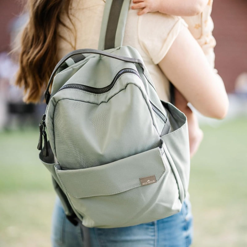 RED ROVR Mini Roo Lightweight Backpack 6 pockets for everyday essentials Sage