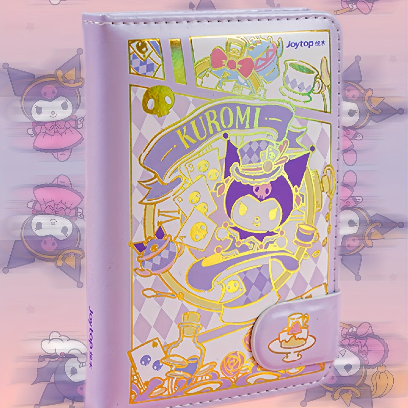 1pc A6 Magnetic Closure Notebook with Cartoon Print - Dreamy Handled Matte Journal
