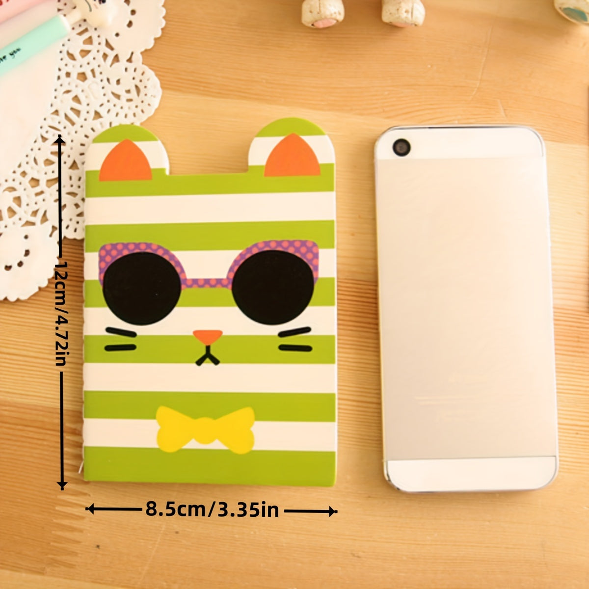 4pcs Cute Animal Mini Steno Pads Cartoon Softcover Notebook Creative Dual-Purpose Office Study Gift Set