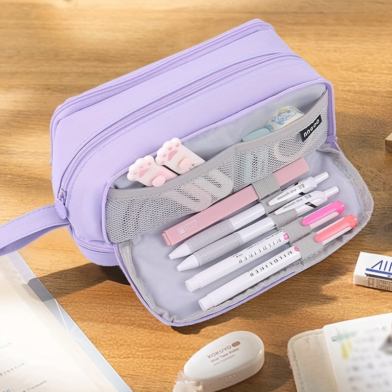 1pc Customizable Cat Pencil Case - Personalized Text, Cute Cat Design