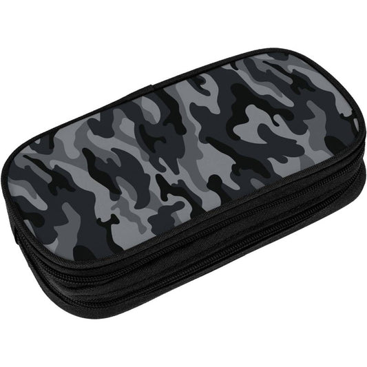 Large Capacity Camouflage Pencil Case with Multi-Compartment Organizer - Durable Zippered School