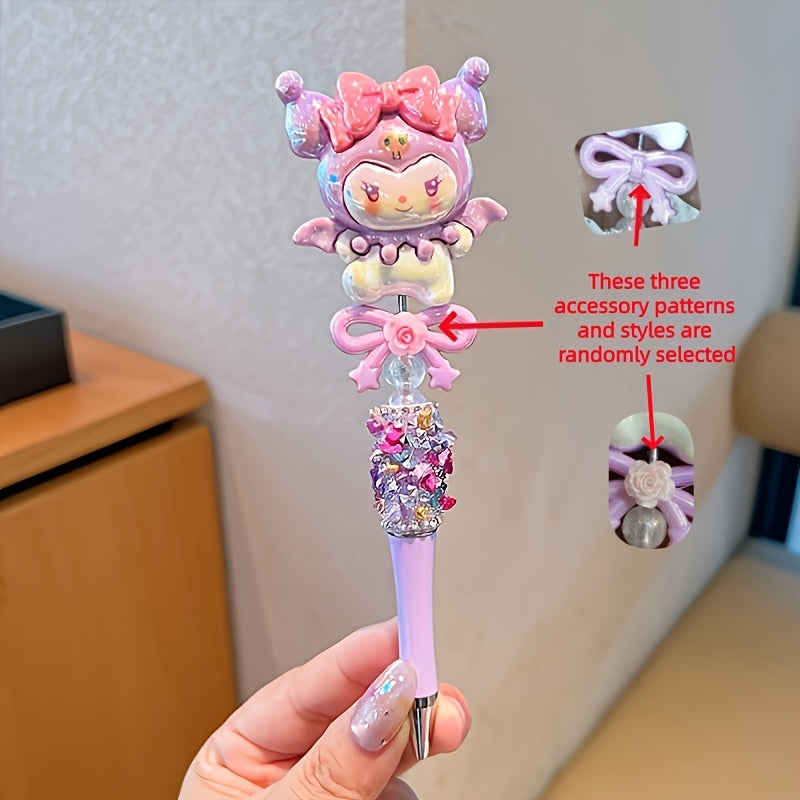 hellokitty for kuromi for my melody Artificial Jade Dog Rotating Telescopic Round Ballpoint Pen