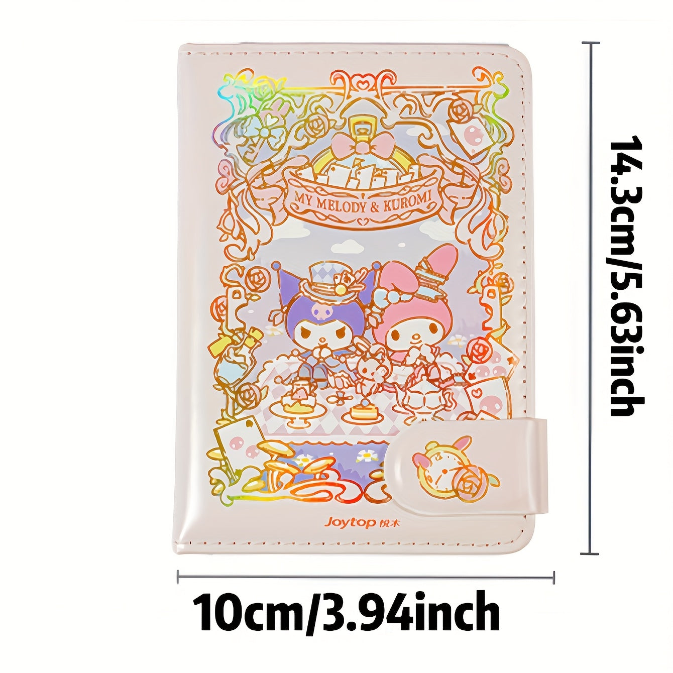 1pc A6 Magnetic Closure Notebook with Cartoon Print - Dreamy Handled Matte Journal
