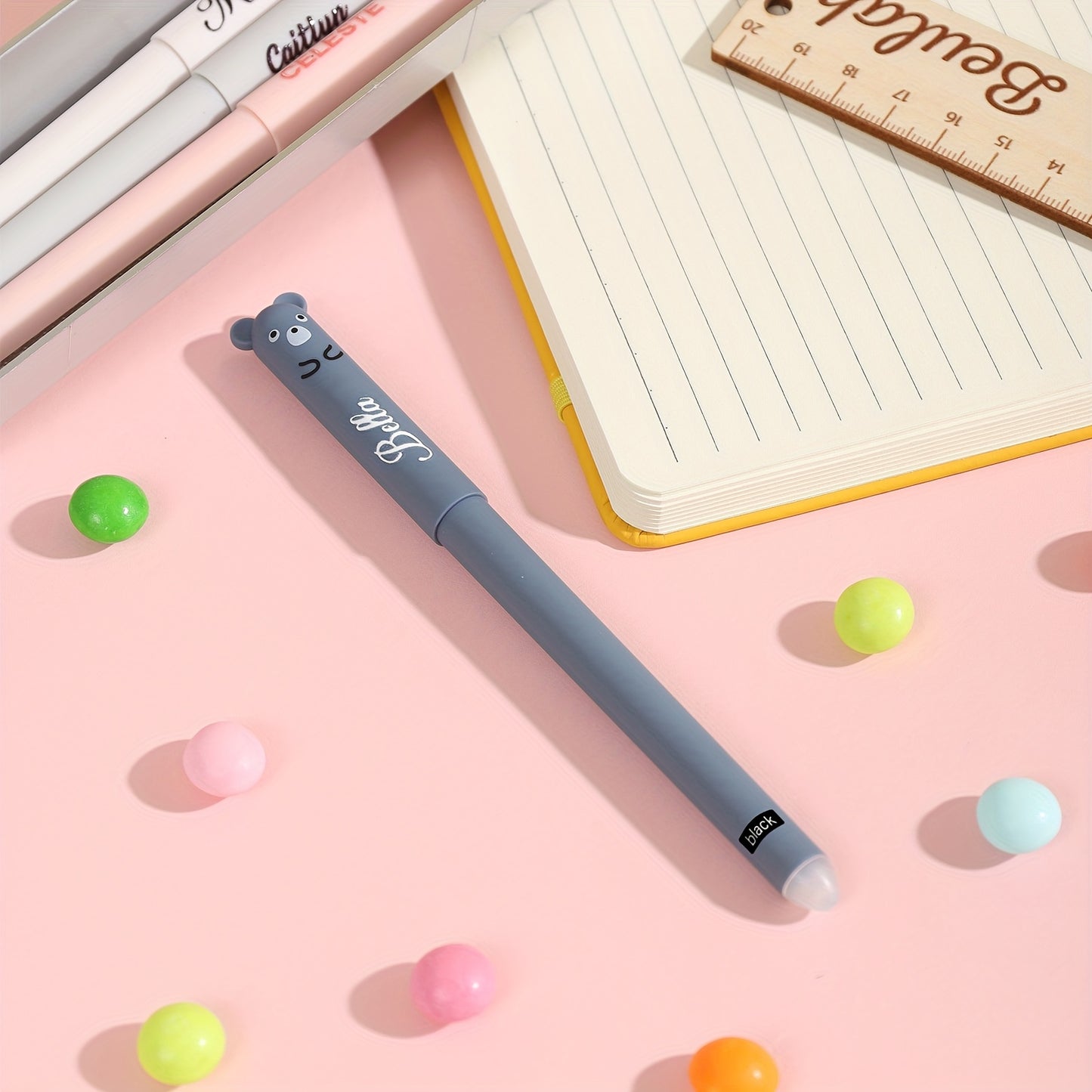 20pcs Custom Personalized Name Erasable Gel Pens, Cute Stationery