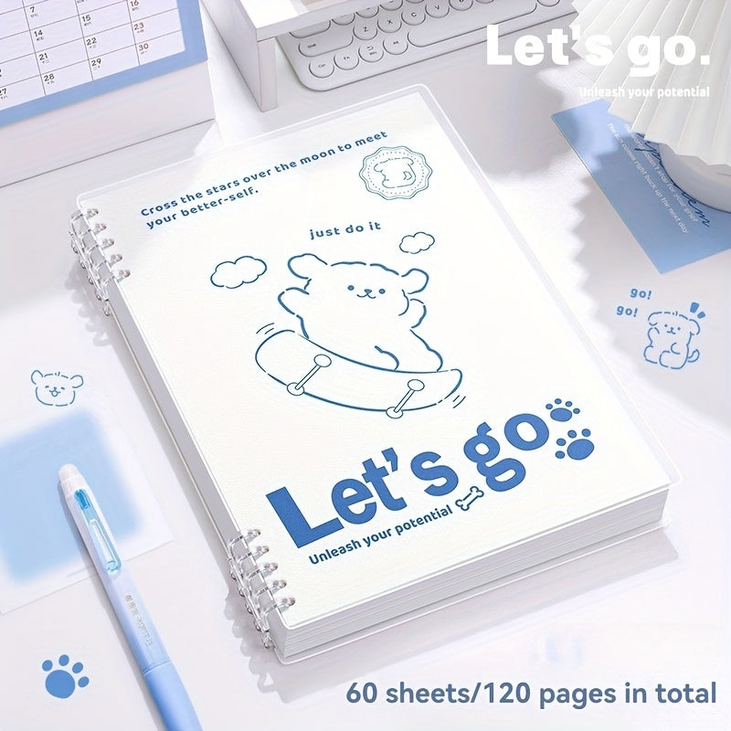 Set of Cartoon Line Puppy Loose-Leaf Notebooks