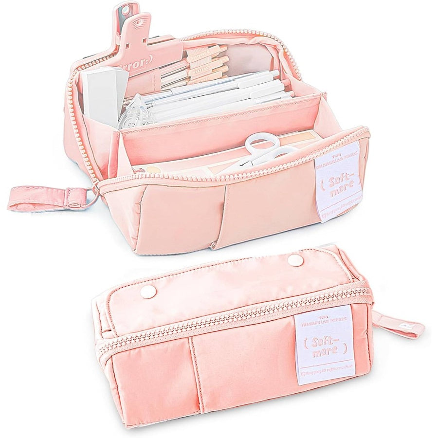 ROSYPOSY Softmore Pencil, Two Triangular Prisms Cute Pencil Bag School Girls Office, Pink