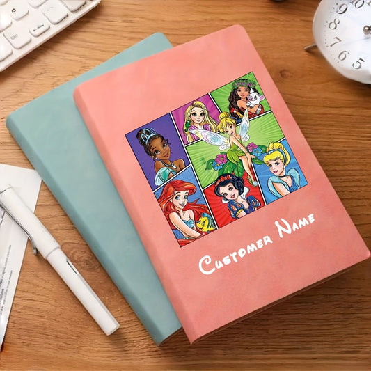 1pc Disney Princesses Personalized Name Notebook - Custom Princess Journal with Cinderella