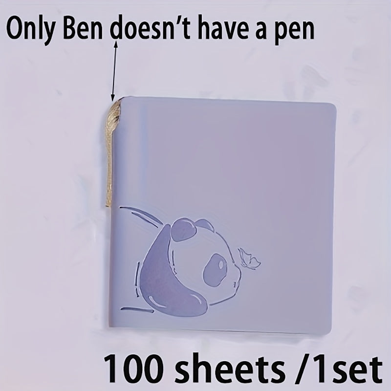 1set Cute Panda Notebook 1set Super Cute Panda Square Small Notebook