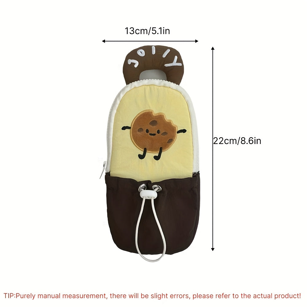 1pc Cute Large Capacity Stationery Organizer with Front Pocket - Soft Fabric School