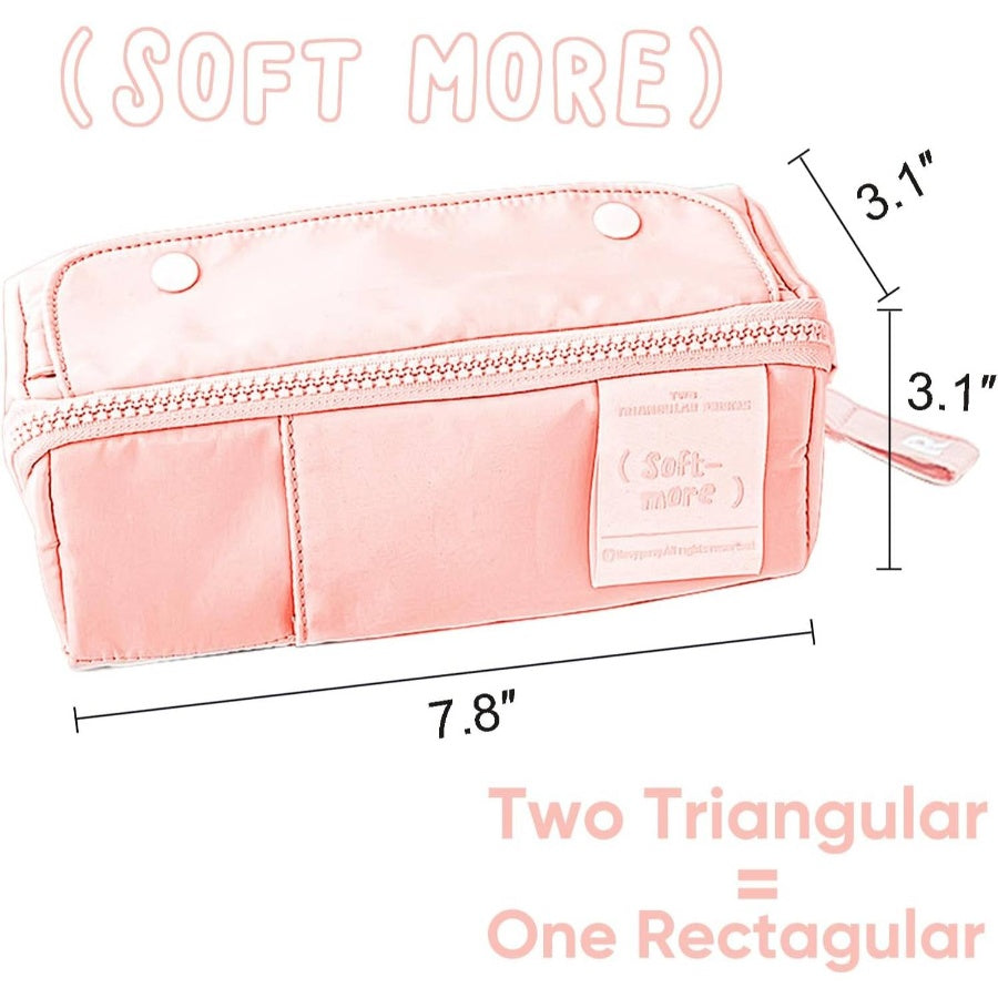ROSYPOSY Softmore Pencil, Two Triangular Prisms Cute Pencil Bag School Girls Office, Pink