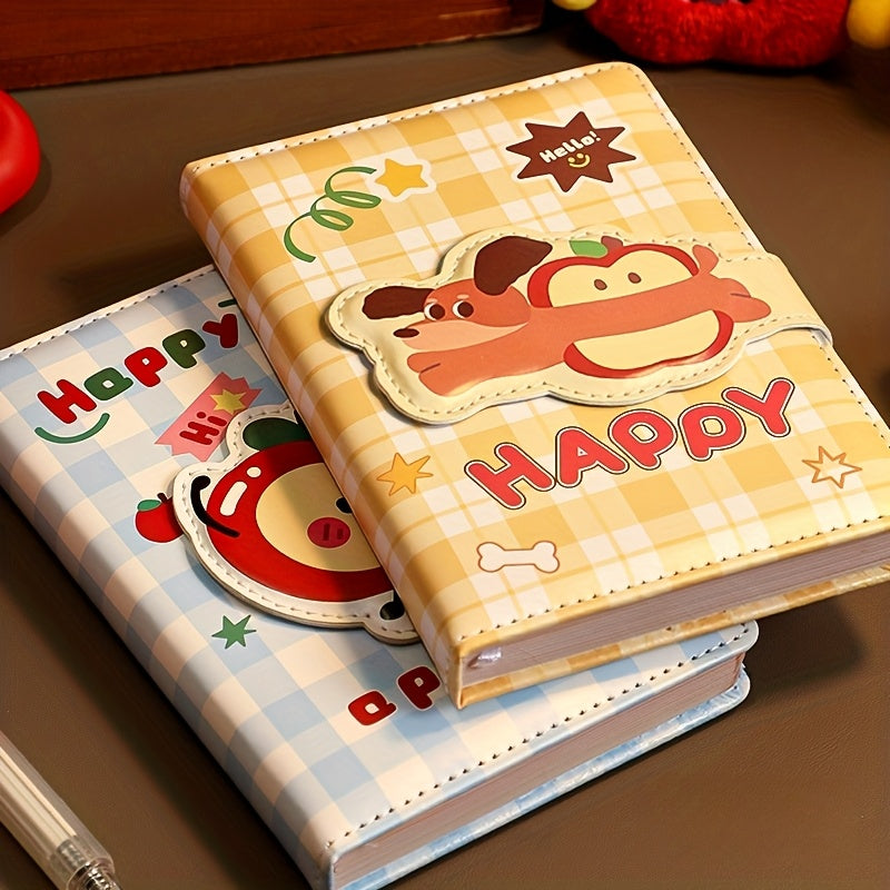 80 Sheets Cute Cartoon Dog Design A6 Notebook with Magnetic Buckle