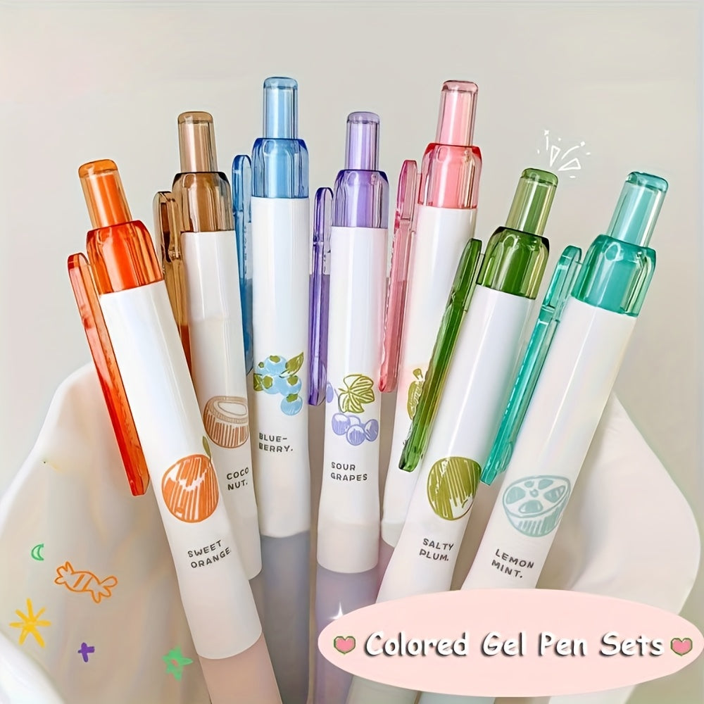 8pcs Colors Gel Pen Set, Plastic Quick-Drying 0.5mm Medium Point Super Soft Grip for Diary