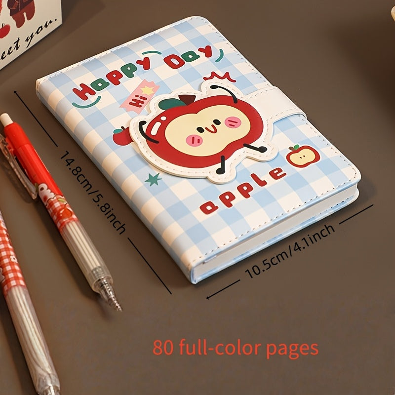 80 Sheets Cute Cartoon Dog Design A6 Notebook with Magnetic Buckle