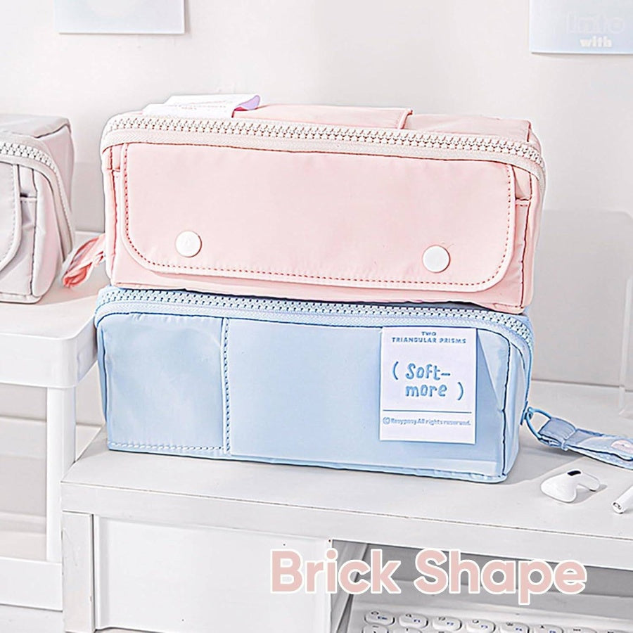 ROSYPOSY Softmore Pencil, Two Triangular Prisms Cute Pencil Bag School Girls Office, Pink